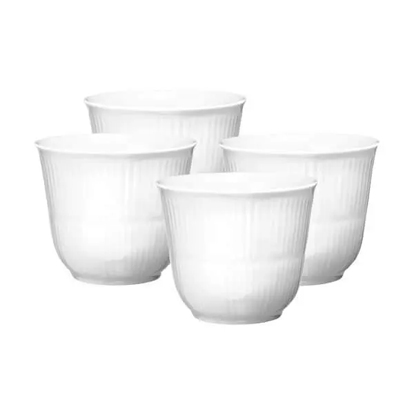 Royal Copenhagen Hvid Riflet Termokopper - 4 Stk. 3 Royal Copenhagen Hvid Riflet Termokopper - 4 Stk.