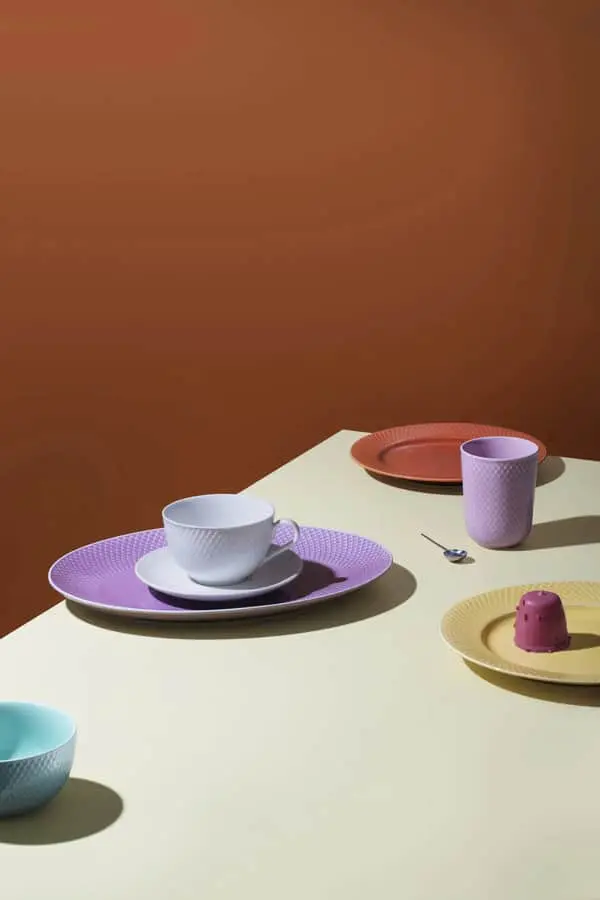 Lyngby Porcelæn Rhombe Tekop M. Underkop 5 Lyngby Porcelæn Rhombe Tekop M. Underkop - Billede 3