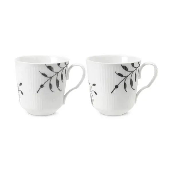 Royal Copenhagen Sort Mega Riflet Krus - 2 Stk. 3 Royal Copenhagen Sort Mega Riflet Krus - 2 Stk.