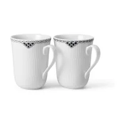 Royal Copenhagen Sort Riflet Blonde Krus - 2 Stk.