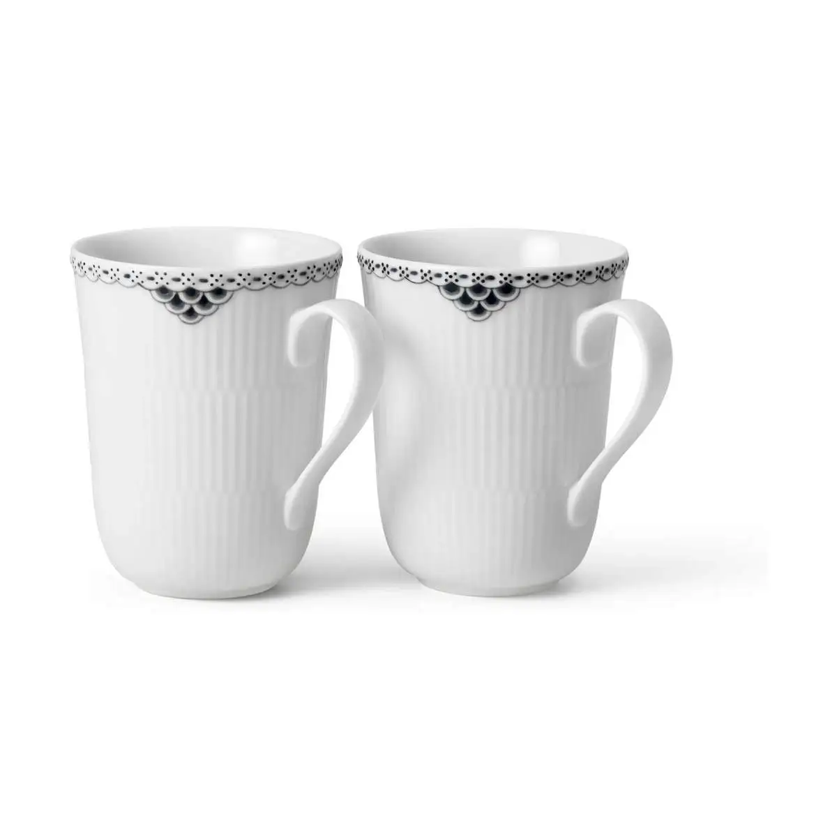 Royal Copenhagen Sort Riflet Blonde Krus - 2 Stk. 3 Royal Copenhagen Sort Riflet Blonde Krus - 2 Stk.