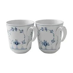 Royal Copenhagen Musselmalet Riflet Krus - 2 Stk.