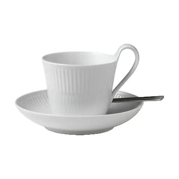 Royal Copenhagen Hvid Riflet Højhankskop 5 Royal Copenhagen Hvid Riflet Højhankskop - Billede 3